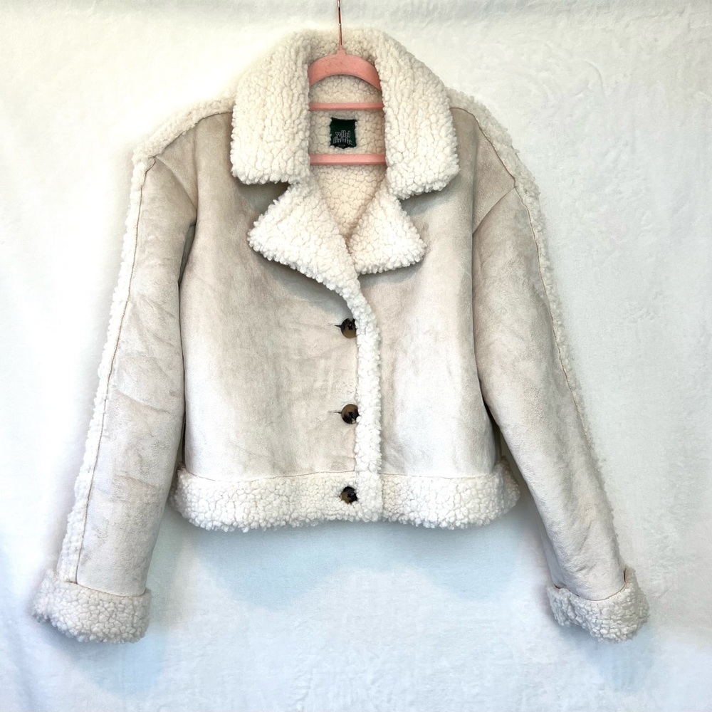 NWOT Woman’s Sherpa and Suede Coat